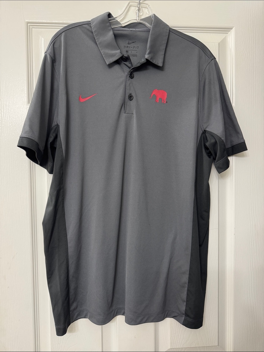 Nike Gray Polo with Red Logos